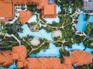 Serene Escapes: Aerial Beauty of Garden Pools