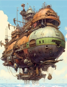Steampunk Majesty: A Journey Aboard a Fantastical Airship