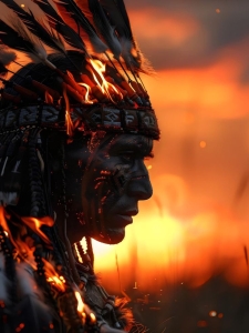 Sunset Majesty: A Portrait of Tradition and Nature
