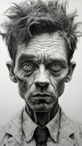 Surrealist Stylized Portrait: A Study in Hyper-Realism