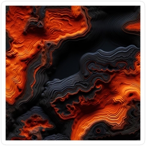 Swirling Vortex of Warmth: An Orange and Black Abstract Design