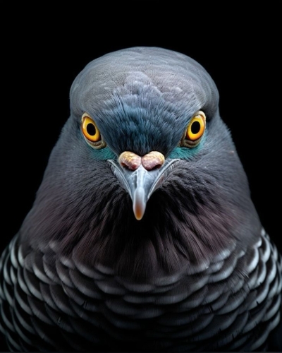 The Enthralling Gaze: A Pigeon's Portrait