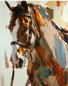 The Expressive Symphony: An Abstract Impressionistic Horse Painting