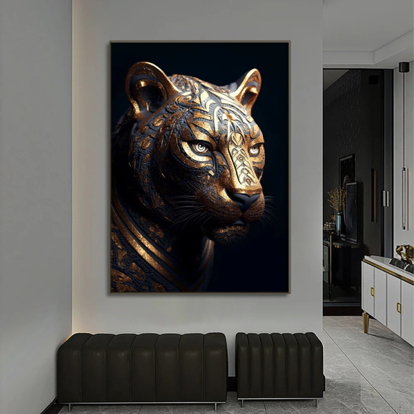 The Fusion of Modern Interior Design and Stylized Animal Art: A Bronze Tiger
