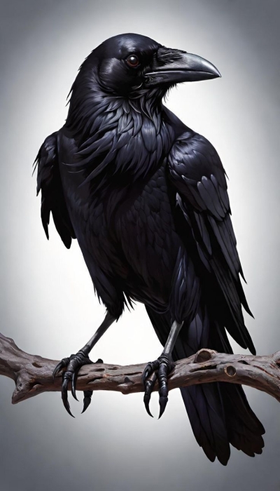 The Majestic Raven: A Study in Contrast and Detail