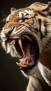The Majestic Roar: Tiger Showcasing its Ferocious Teeth
