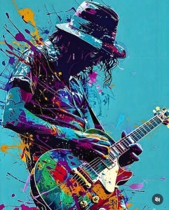The Melodic Symphony: An Artistic Portrayal of a Guitarist in Action