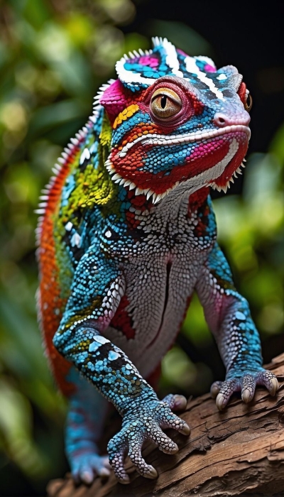 The Radiant Chameleon: An Artistic Reptilian Representation