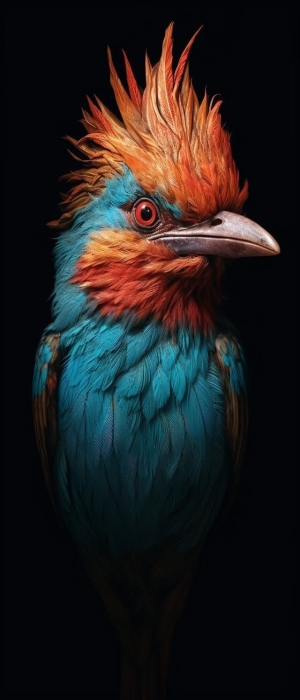 The Splendor of Nature: A Vibrant Blue and Orange Bird
