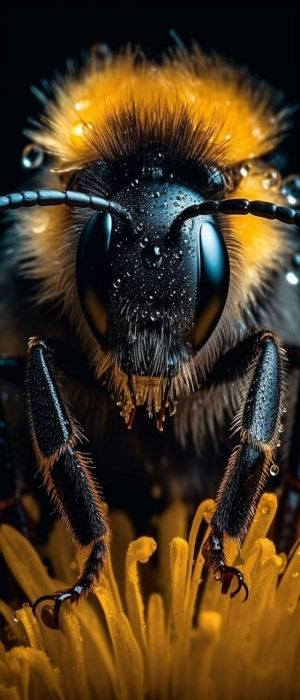 The Vibrant World of Bees: A Close-up View of a Bumblebee