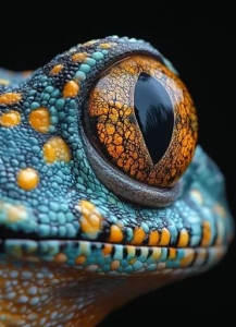 The Vivid Elegance: A Close-up of an Exotic Blue Gecko