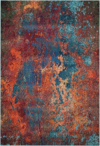 Vibrant Abstract Art: A Play of Reds, Oranges, and Blues