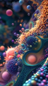 Vibrant Abstract Artwork: An Exploration of Colorful Spherical Shapes