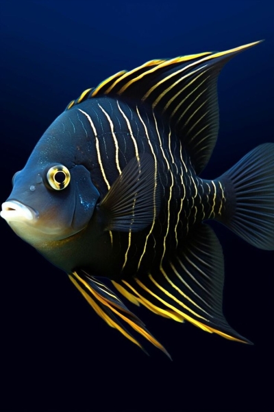 Vibrant Angelfish: A Splash of Yellow in the Deep Blue