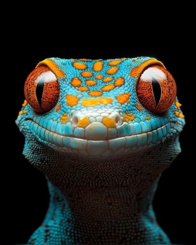 Vibrant Colors of a Gecko: A Close-Up Encounter