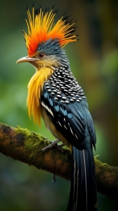 Vibrant Crested Bird: An Enigma of Nature's Artistry