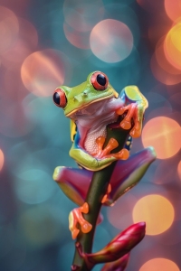 Vibrant Frog: A Symphony of Color in the Wild