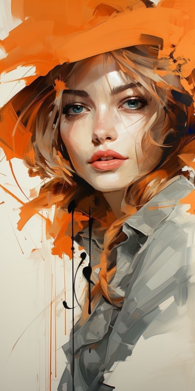 Vibrant Fusion of Realism and Abstract Art in a Woman's Portrait