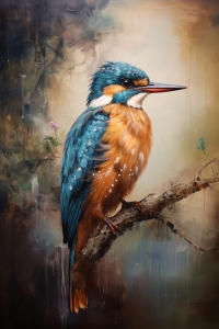 Vibrant Kingfisher: A Serene Display of Nature's Artistry