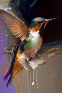 Vibrant Symphony: The Artistic Splendor of a Hovering Hummingbird
