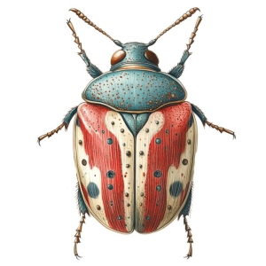 Vibrant Turquoise and Red Beetle: An Exploration of Insect Coloration