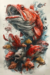 Vibrant Underwater Symphony: A Dynamic Representation of Aquatic Life
