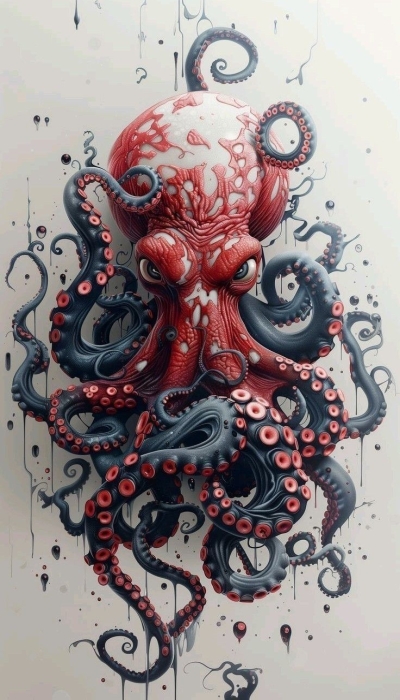 Vivid Stylized Octopus Art: A Merging of Color and Creativity