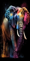 Vividly Colored Stylized Elephant Artwork: A Symphony of Colors
