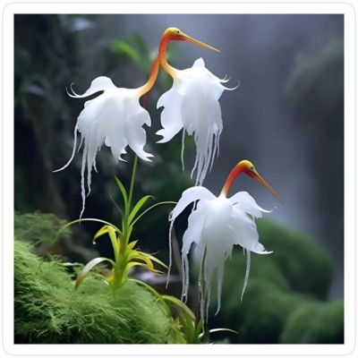 Whimsical Dance of the Ethereal Cranes: A Serene Encounter in Nature
